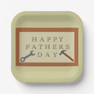 Fathers Day Wooden Sign Paper Plates