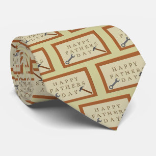 Fathers Day Wooden Sign Patterned Neck Tie