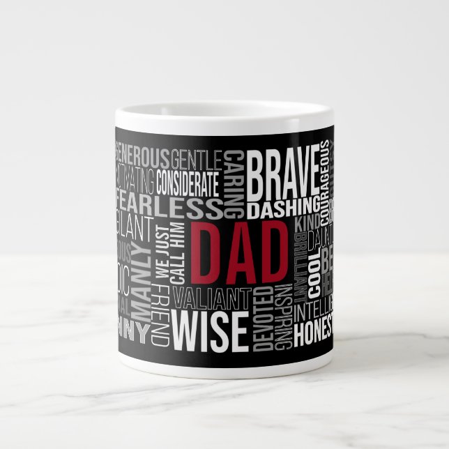 Fathers Day | Word Collage | Customize It Giant Co Coffee Mug (Front)