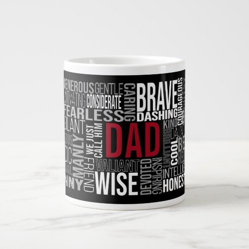 Fathers Day  Word Collage  Customize It Giant Co Giant Coffee Mug