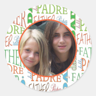 Father's Day Wording  Classic Round Sticker