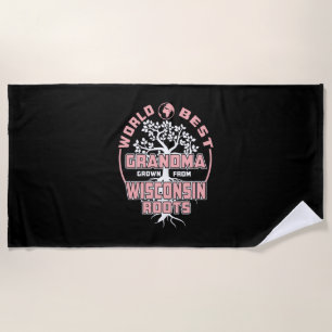 Father's Day World Best Grandma Beach Towel