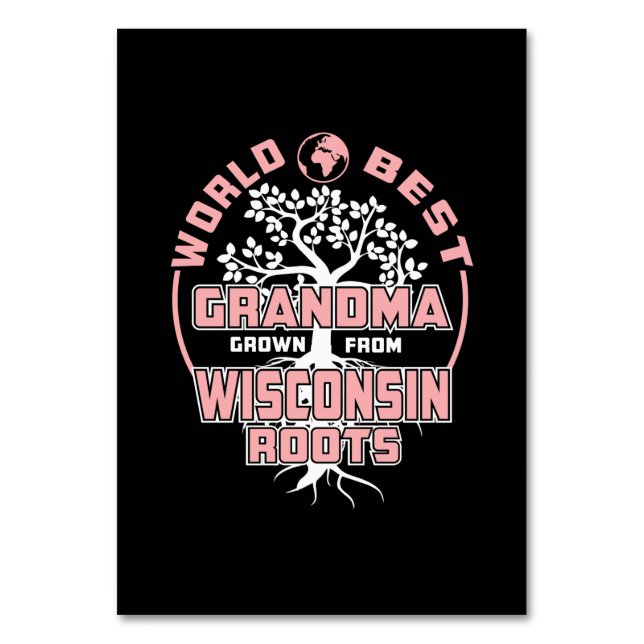 Father's Day | World Best Grandma Table Number (Front)