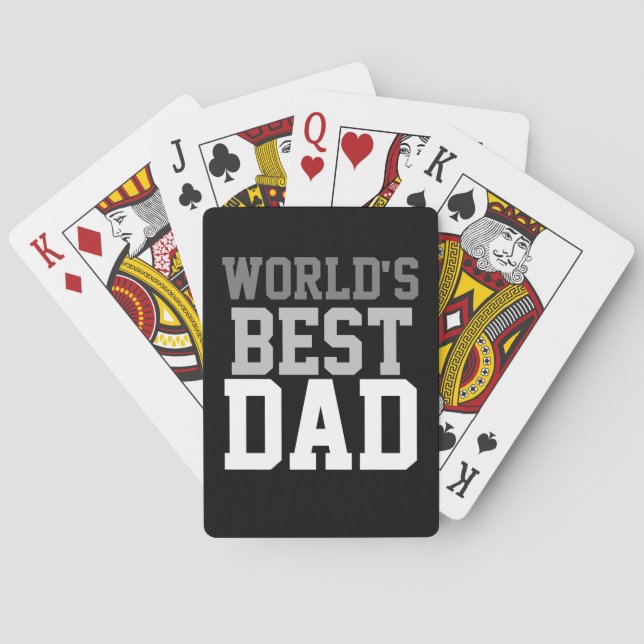 Father's Day World's Best Dad Black Poker Cards (Back)