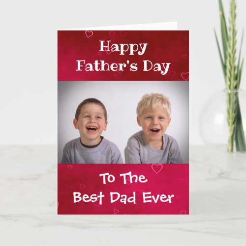 Fathers Day Worlds Best Dad Ever Kids Photo Holiday Card