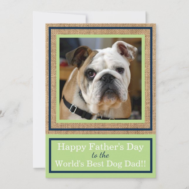 Father's Day World's Best Dog Dad Custom Photo Card (Front)
