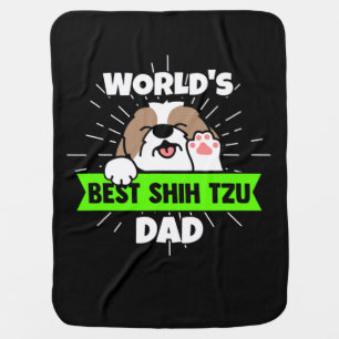 Father's Day Worlds Best Shih Tzu Dog Dad Baby Blanket