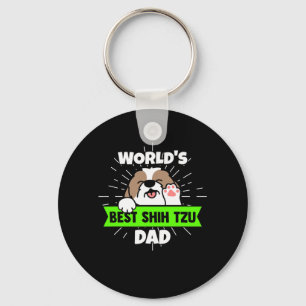 Father's Day Worlds Best Shih Tzu Dog Dad Keychain