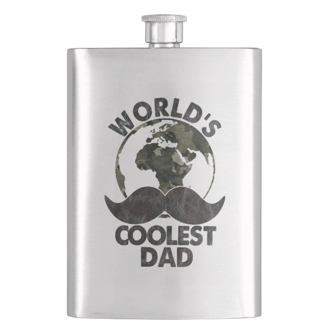 Father's Day World's Coolest Dad Flask (Front)