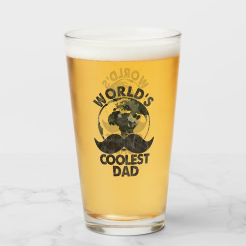 Fathers Day Worlds Coolest Dad Glass