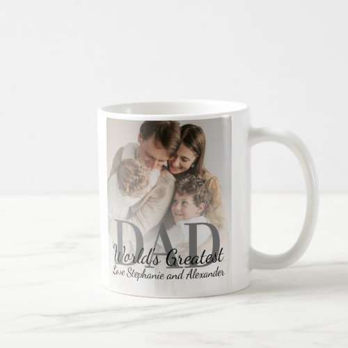 Fathers Day Worlds Greatest Dad with Photo Coffee Mug