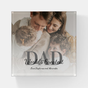 Father's Day World's Greatest Dad with Photo Paperweight