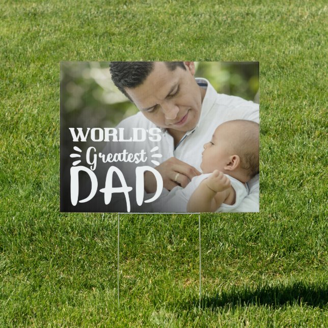 Father's Day | World's Greatest White Quote Photo Sign (Insitu)