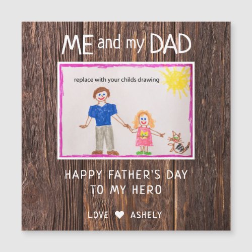 Fathers Day Your Childs Drawing Magnet Card