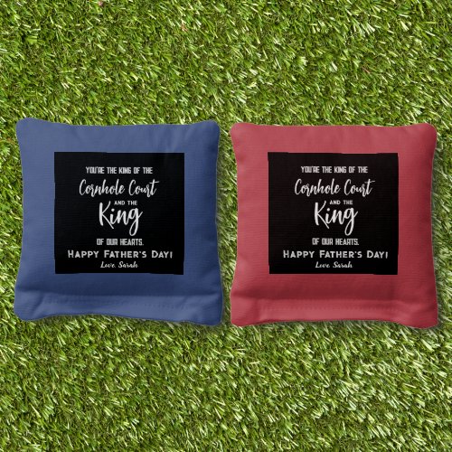 Fathers Day Youre the king of the cornhole court Cornhole Bags