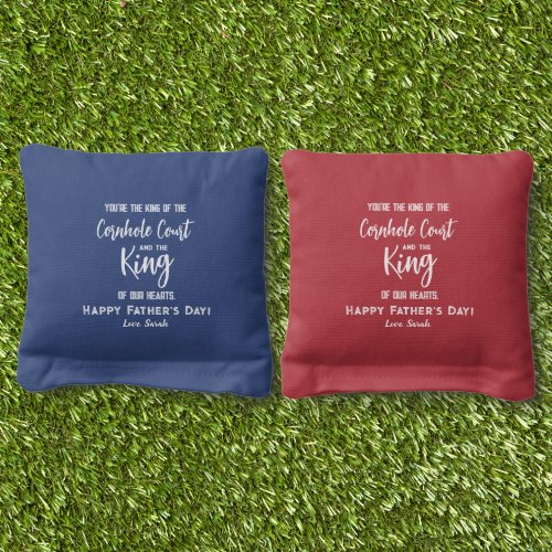 Fathers Day Youre the king of the cornhole court Cornhole Bags
