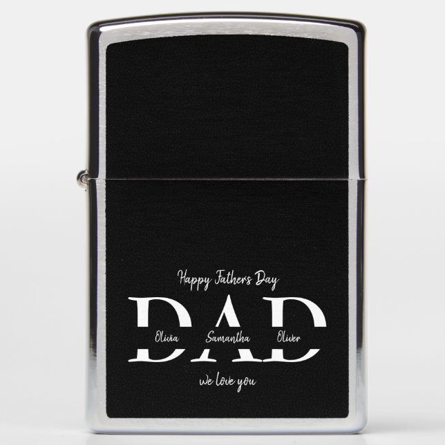 Father's Day Zippo® Lighter – Custom Kids' Names (Front)