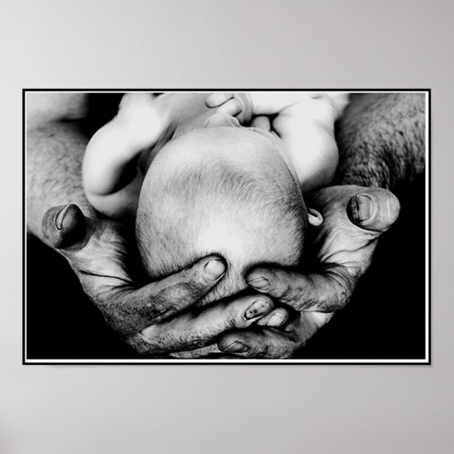Father's Safe Protecting Hands Poster (Front)