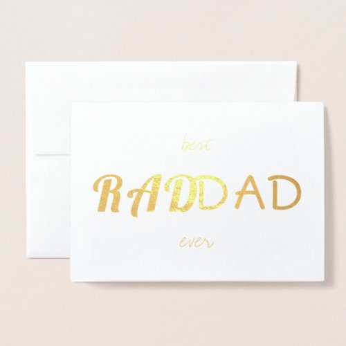 Fathers Simple Modern  Real Gold Foil RAD DAD Foil Card