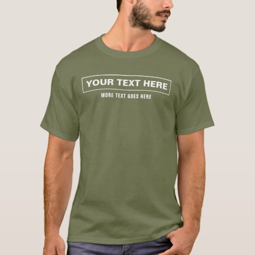 Fatigue Green Elegant Custom Template Mens Modern T_Shirt