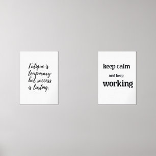 Fatigue is temporary but success is lasting wall art sets