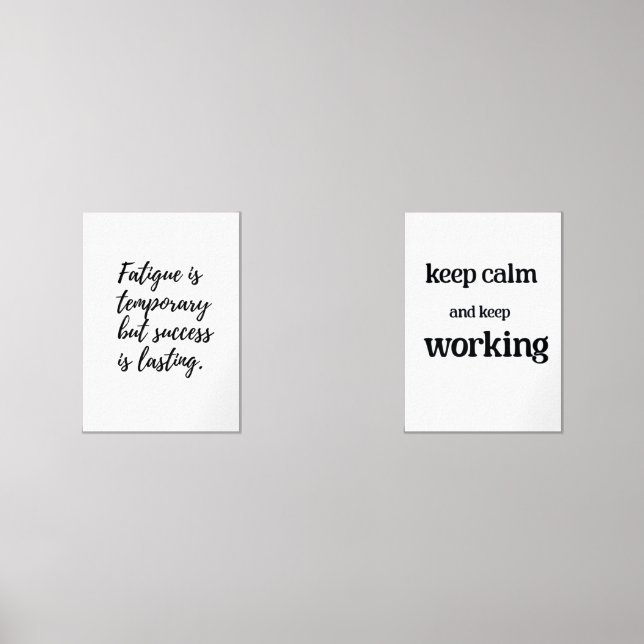Fatigue is temporary but success is lasting wall art sets (Front)