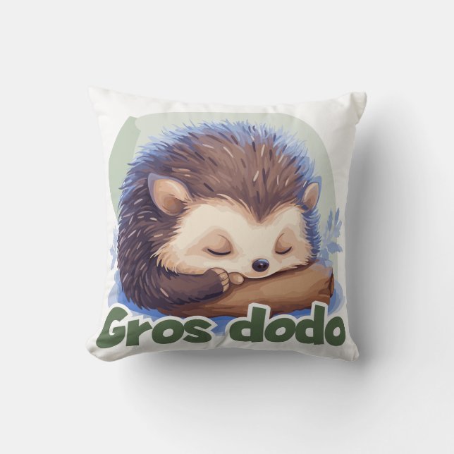 Fatigue (sleepy head) throw pillow (Front)