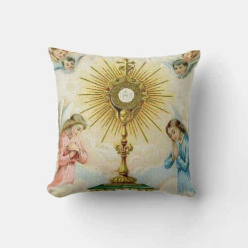 Fatima Angels Prayer Throw Pillow