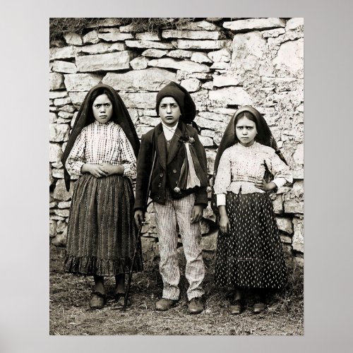 Fatima Children Lucia Francisco and Jacinta Poster