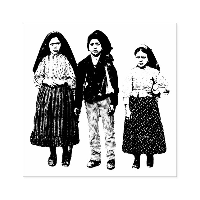Fatima Children Lucia Francisco Jacinta Religious Rubber Stamp (Imprint)