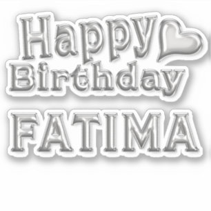 Fatima Happy Birthday silver Sticker