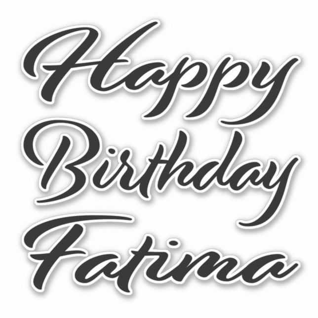 Fatima name first name black Sticker birthday (Front)