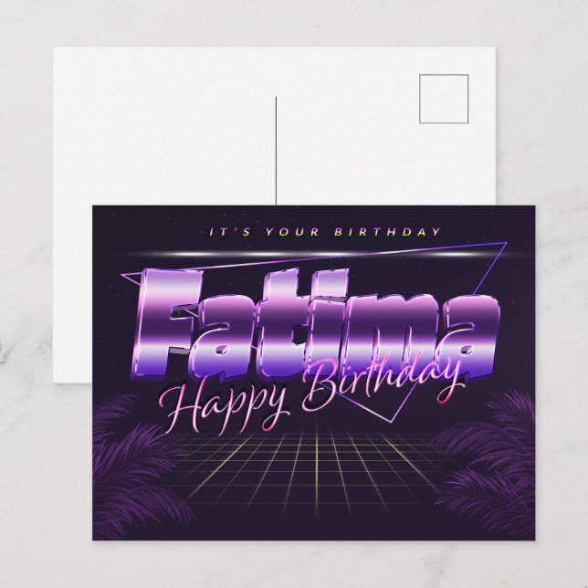 Fatima Name First name pura postcard birthday (Front/Back)