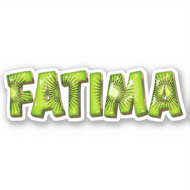 Fatima Name Kiwi Design Decal Sticker (Front)