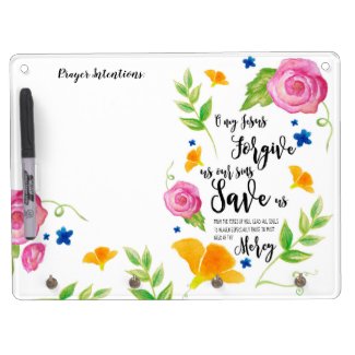 Fatima Prayer Rosary Holder Dry Erase Board With Keychain Holder