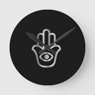 Fatima's Hand- Khamsa religious symbol Round Clock
