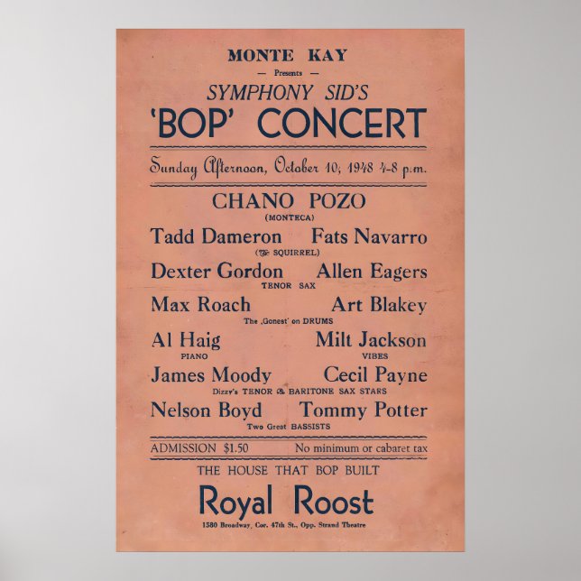 Fats Navarro - Tadd Dameron - Dexter Gordon Poster (Front)