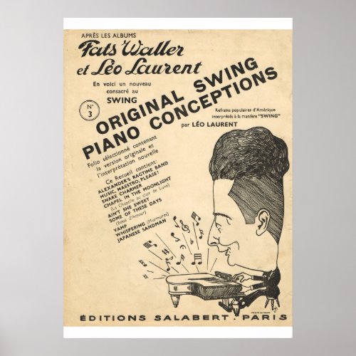 Fats Waller Original Piano Swing Conceptions Poster