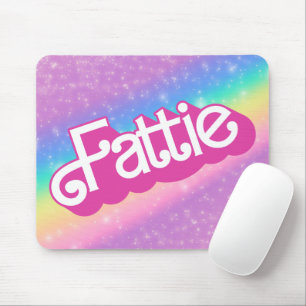 Fattie Plus Size Rainbow Retro 90's Nostalgia Pink Mouse Pad