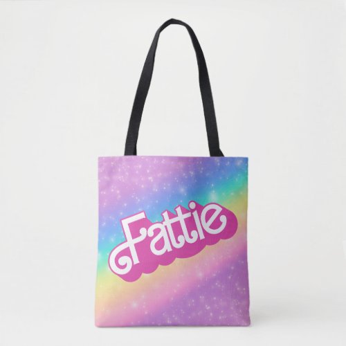 Fattie Plus Size Rainbow Retro 90s Nostalgia Pink Tote Bag