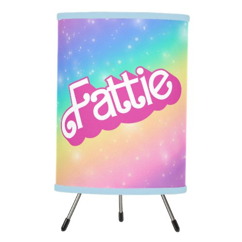 Fattie Plus Size Rainbow Retro 90s Nostalgia Pink Tripod Lamp