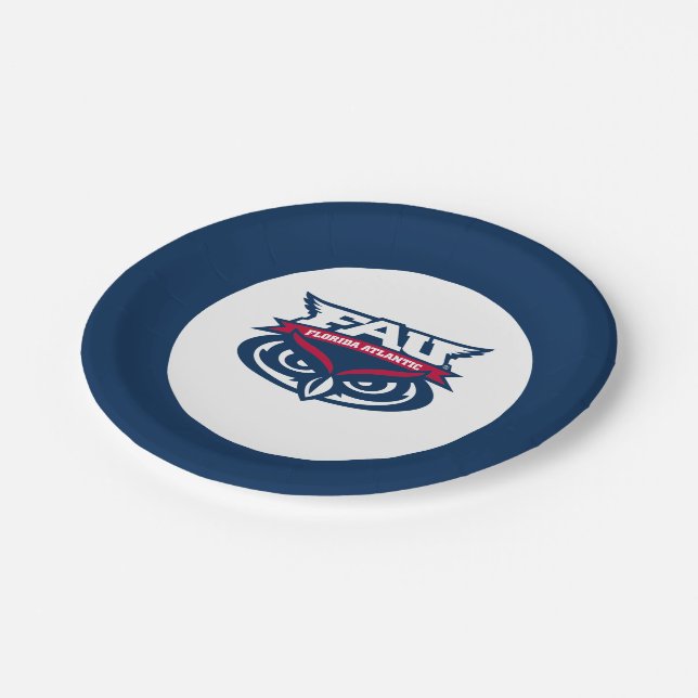FAU Spirit Mark Paper Plates (Angled)