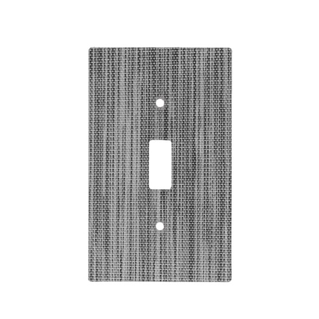 Fauc Gray Fabric Light Switch Cover (Front)