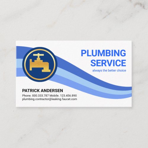 Faucet Leaking Blue Flowing Waters Business Card