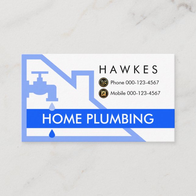 Faucet Leaking Under Roof Building Frame Business Card (Front)