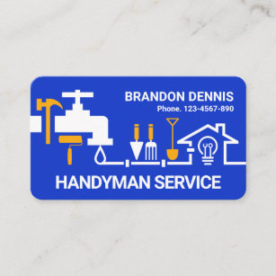 Faucet Piping Handyman Tools Border Business Card