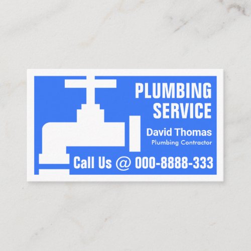 Faucet Silhouette Frame Plumbing Business Card