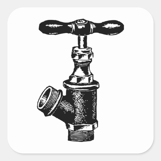 Faucet Square Sticker (Front)