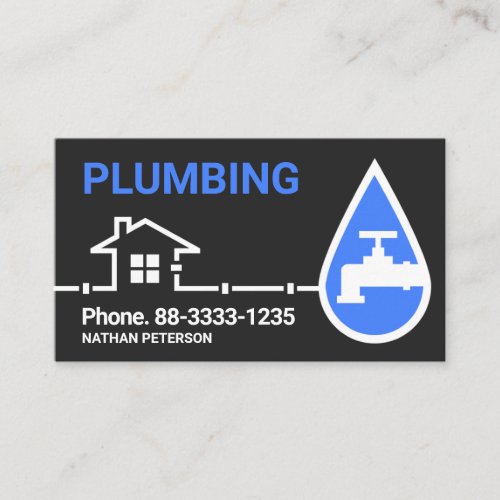 Faucet Water Drop Home Piping Business Card