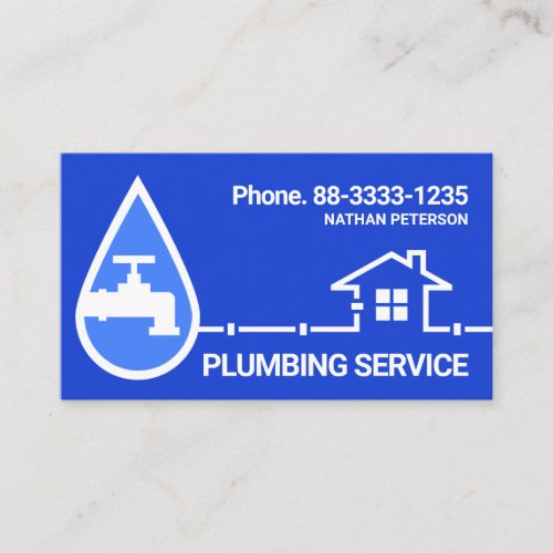 Faucet Water Drop Plumbing Repair Business Card